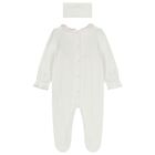 Baby Girls Ivory & Pink Babygrow & Headband Set, 1, hi-res