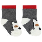 Baby Boys White, Grey & Red Socks ( 3-Pack ), 1, hi-res