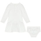 Baby Girls White Logo Dress Set, 1, hi-res