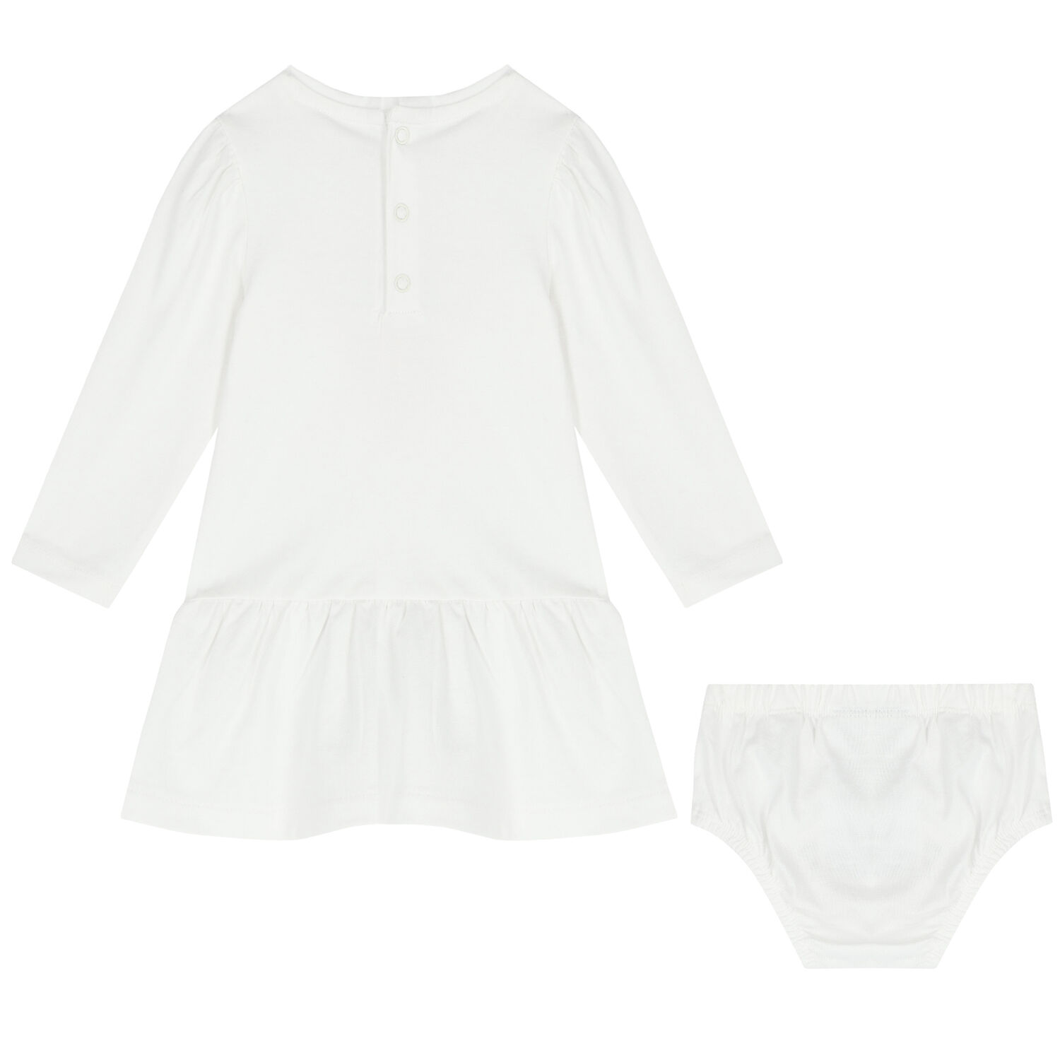 Baby Girls White Logo Dress Set, 1, hi-res