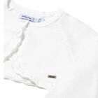Younger Girls White Knitted Cardigan, 1, hi-res