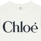 Girls White Logo Long Sleeve Top, 2, hi-res