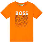 Boys Orange Logo T-Shirt, 4, hi-res