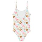 Girls White Donut Swimsuit, 1, hi-res