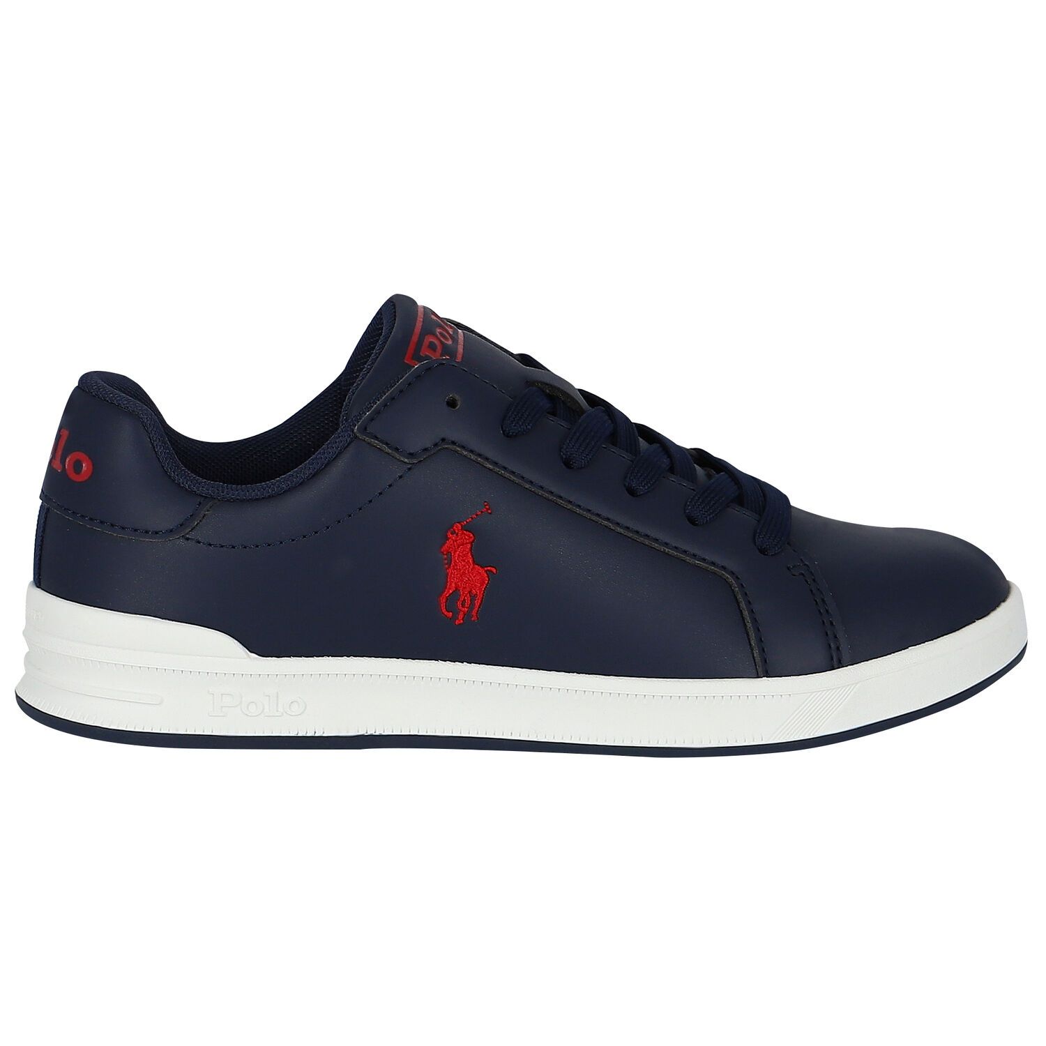 Boys Navy Blue Logo Trainers, 1, hi-res image number null
