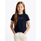 Girls Navy Blue Logo T-Shirt, 1, hi-res