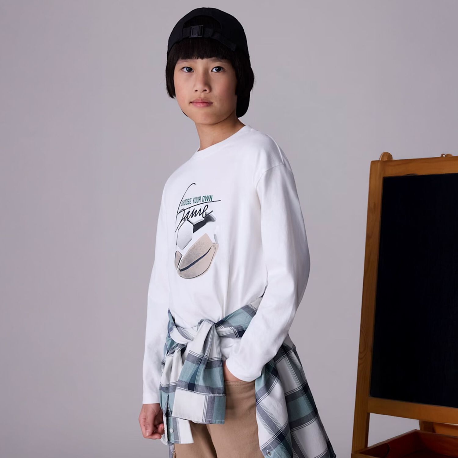 Boys Ivory Long Sleeve Top, 1, hi-res
