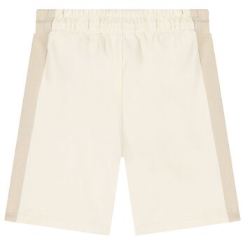 Boys Ivory & Beige Cotton Jersey Shorts
