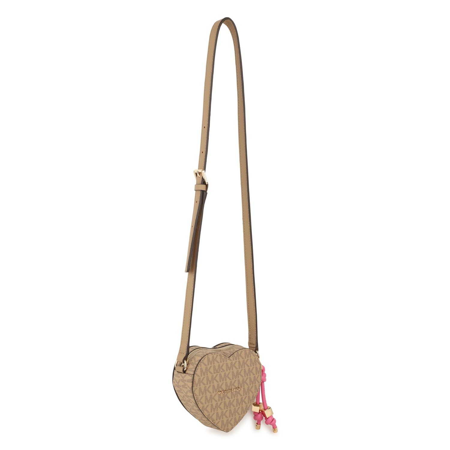 Girls Beige Heart Logo Handbag, 1, hi-res
