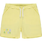 Boys White & Yellow Logo Shorts Set, 1, hi-res