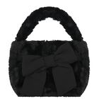 Girls Black Faux Fur Handbag, 3, hi-res