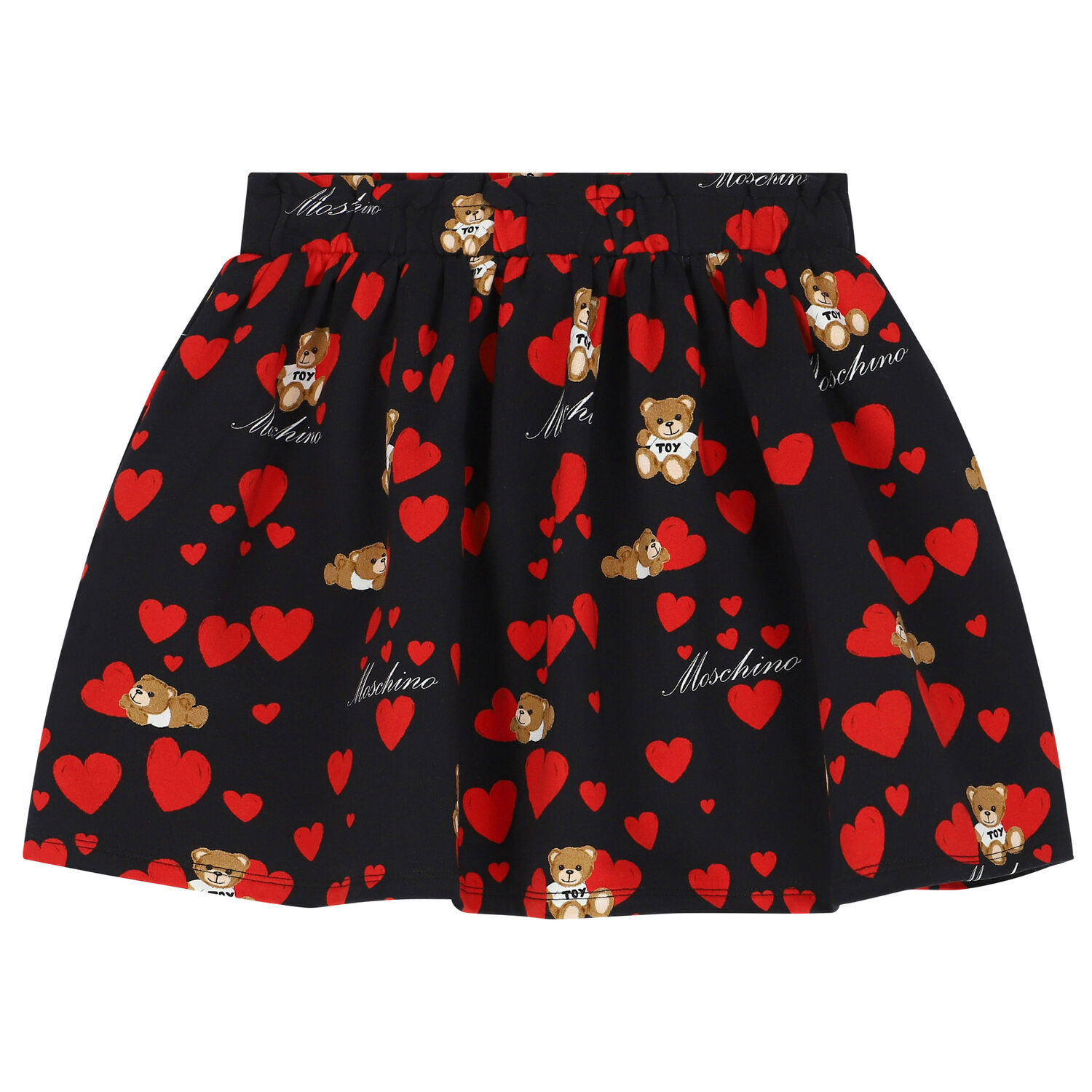 Girls Black Teddy Bear & Heart Skirt, 1, hi-res image number null
