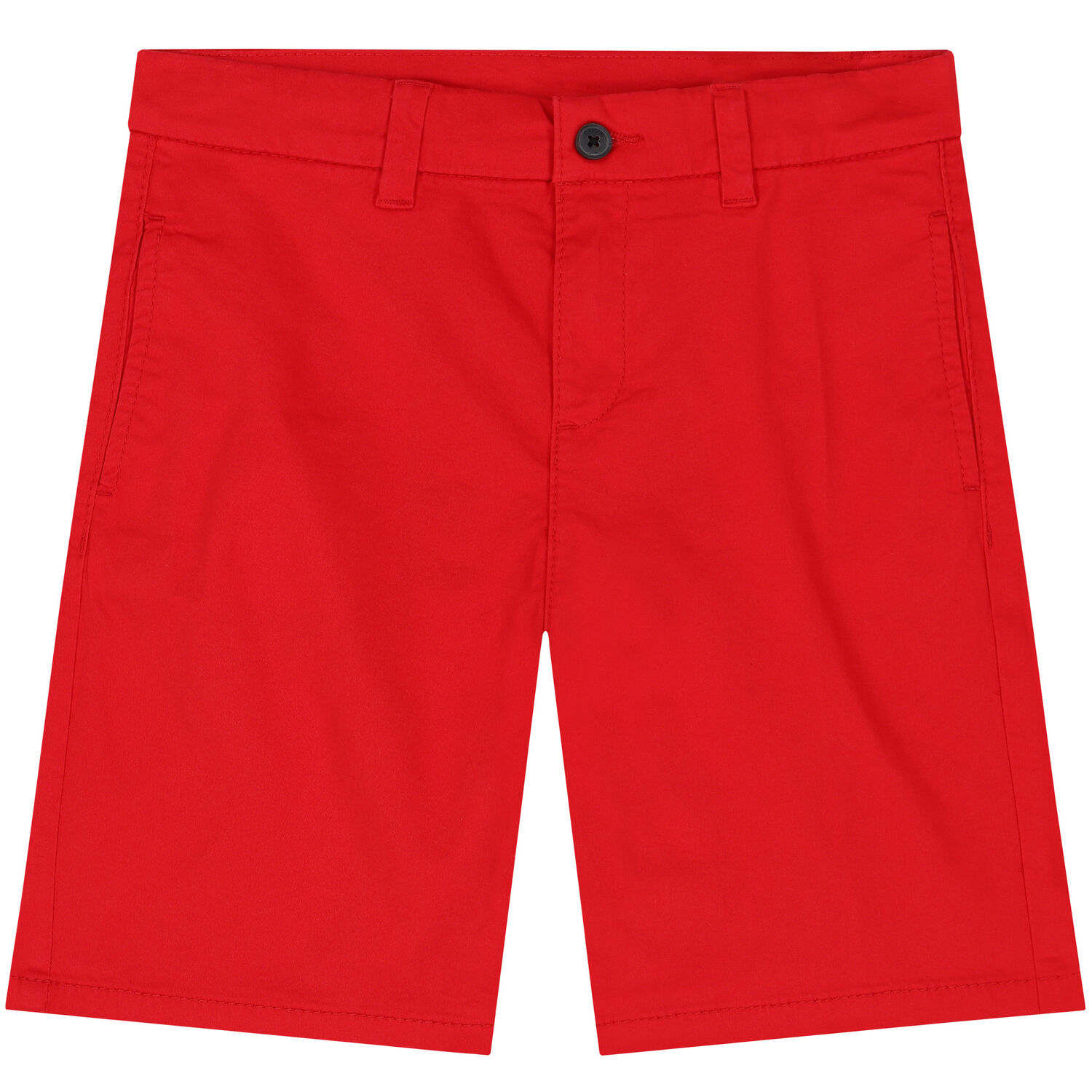 Boys Red Cotton Twill Shorts, 1, hi-res image number null