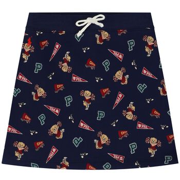 Girls Navy Blue Logo Skirt