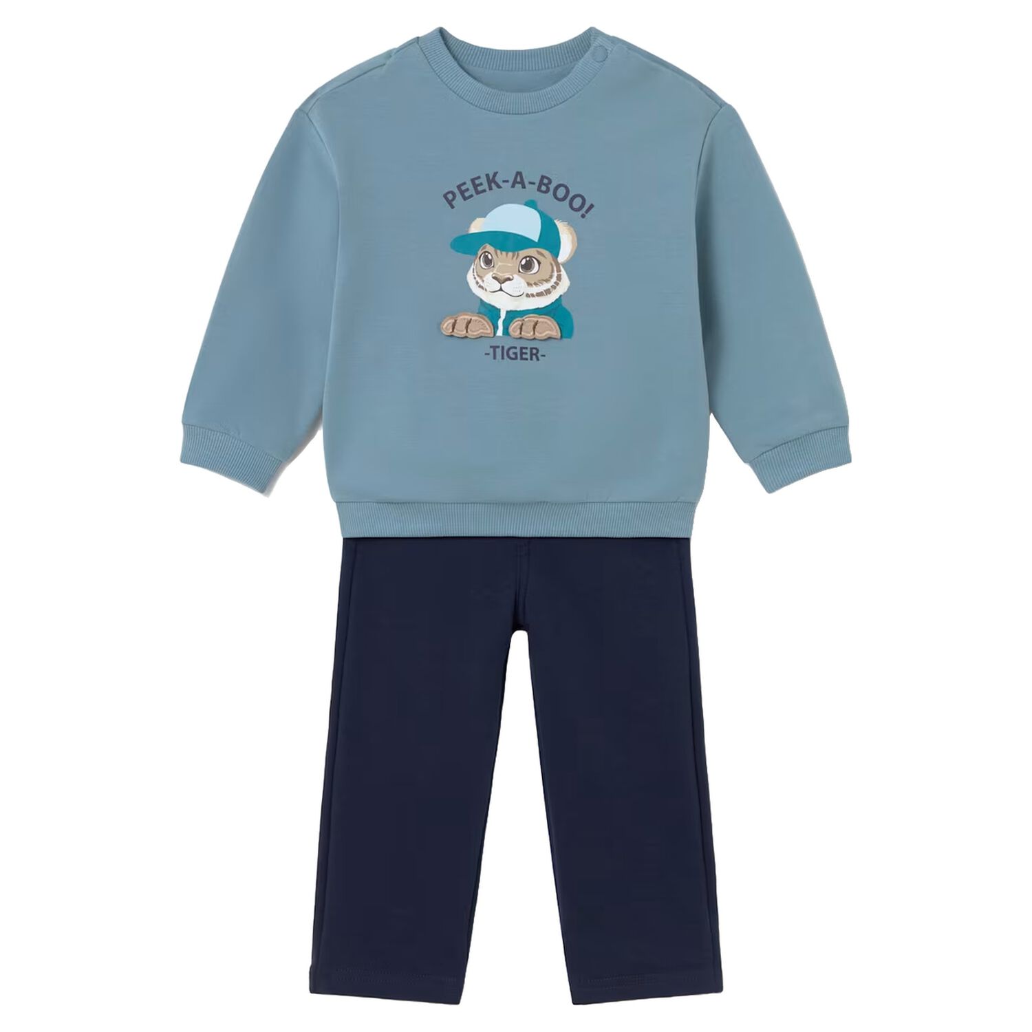 Younger Boys Blue & Navy Blue Trousers Set, 2, hi-res