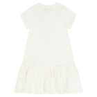 Girls Ivory Necklace Logo Dress, 1, hi-res