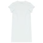 Girls Green & White Logo Dress, 1, hi-res