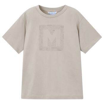 Boys Beige Logo T-Shirt