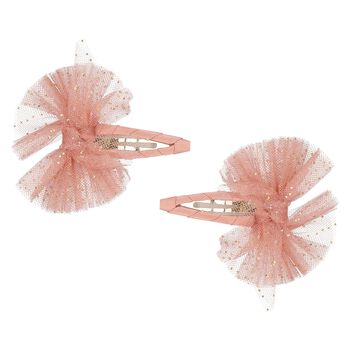 Girls Pink Knot Bow Hairclips ( 2 Pack )