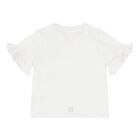 Younger Girls White Logo T-Shirt, 1, hi-res