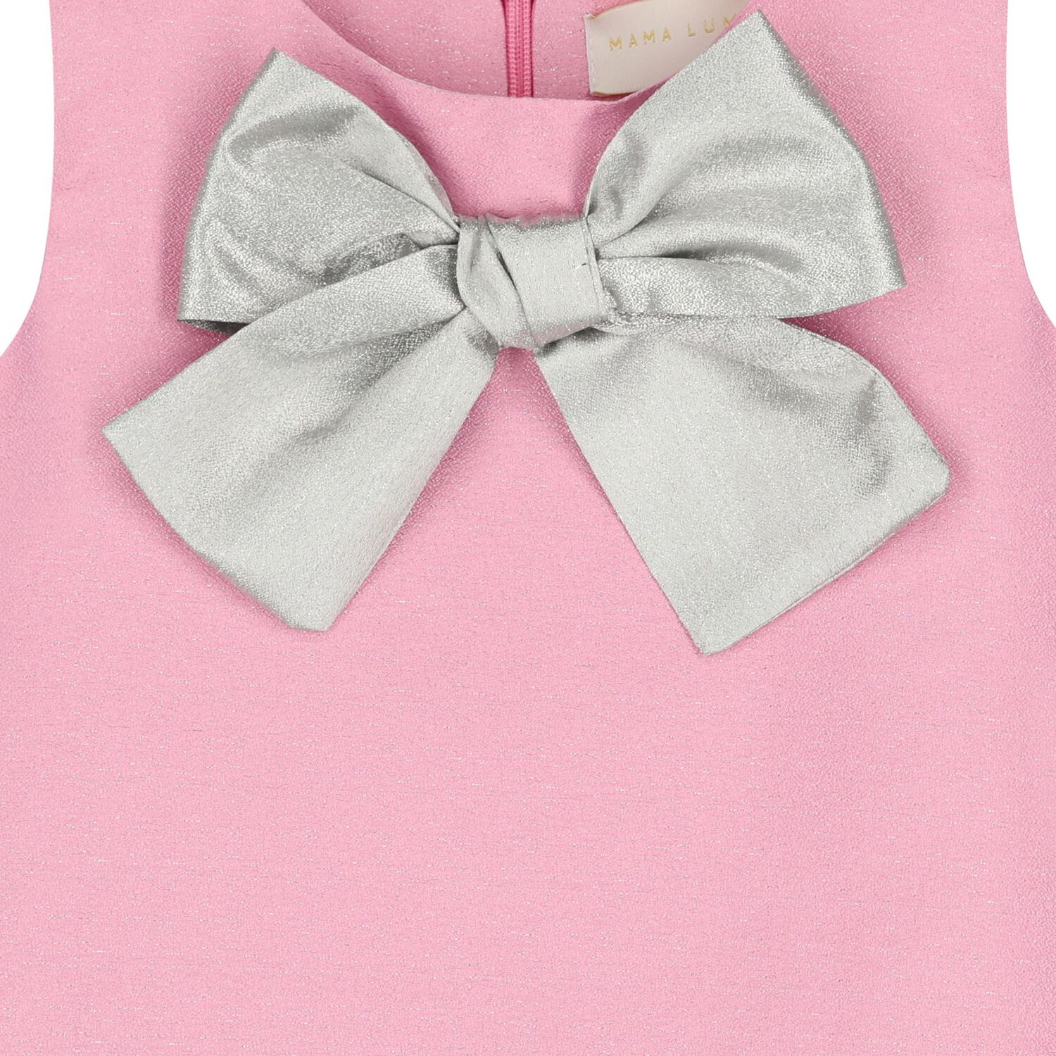 Baby Girls Pink & Silver Bow Sleeveless, 1, hi-res