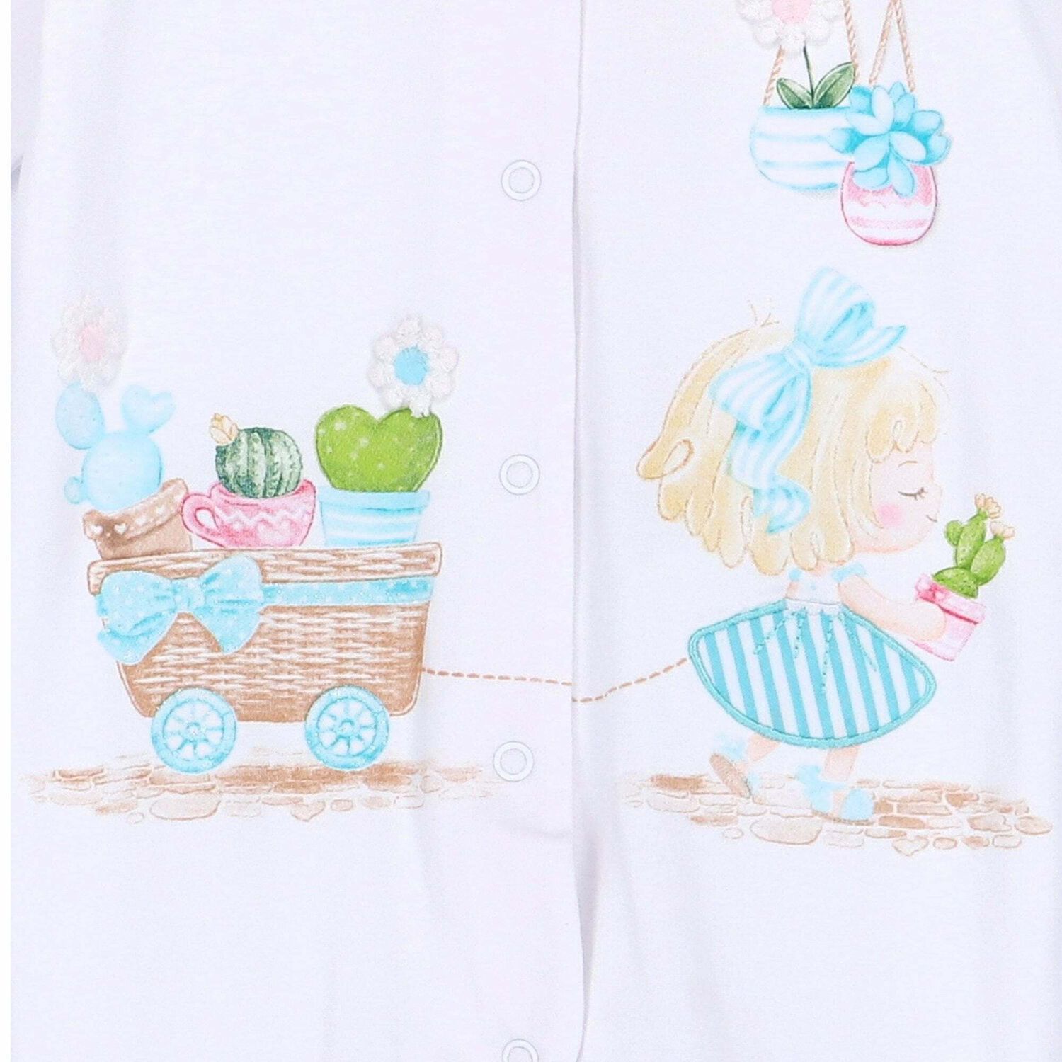 Girls White Ruffle Babygrow, 1, hi-res