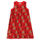 Girls Red Teddy Logo Dress, 2, hi-res