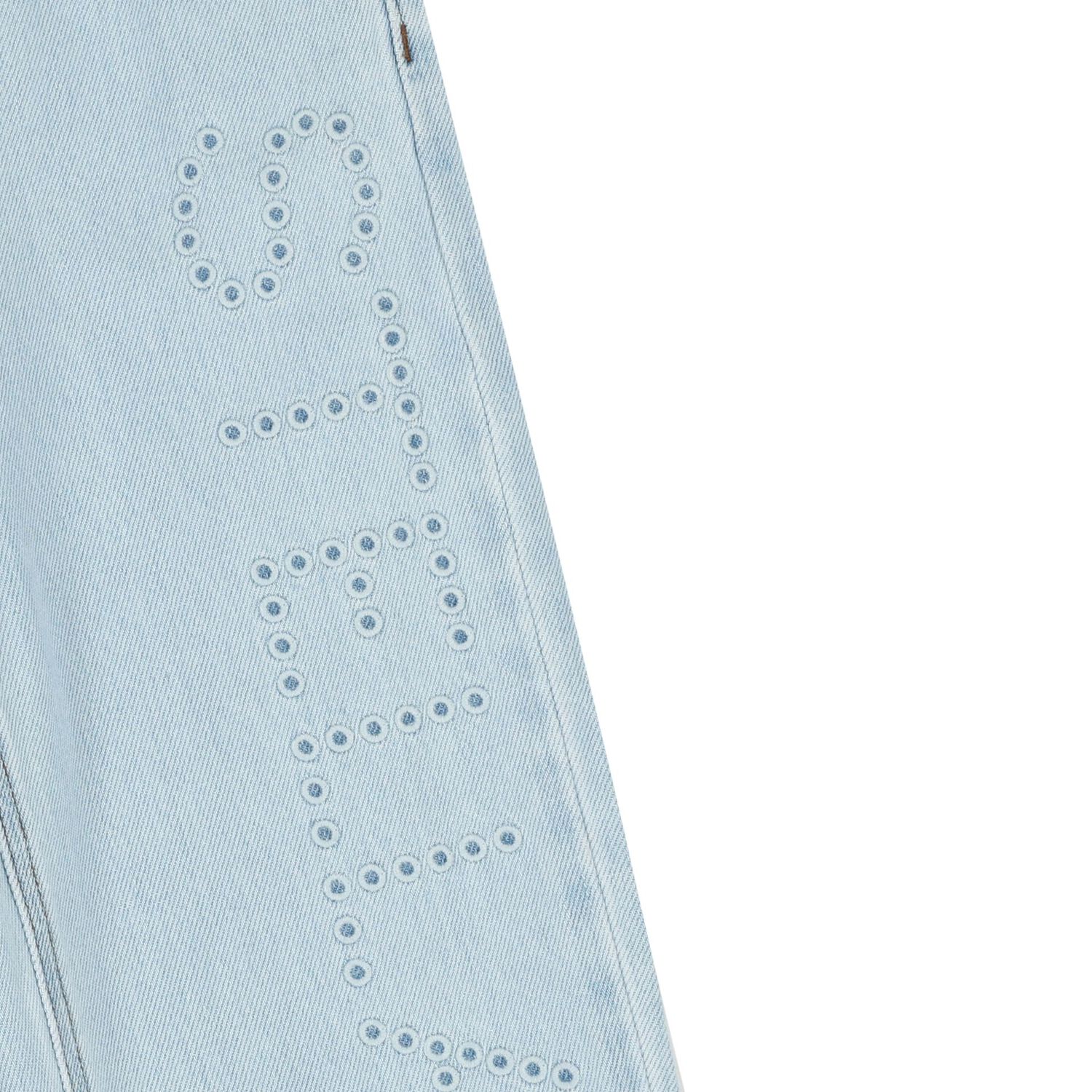 Girls Blue Logo Denim Jeans , 1, hi-res