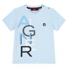 Younger Boys Blue Logo T-Shirt, 2, hi-res