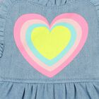 Baby Girls Blue Denim Romper, 1, hi-res