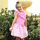 Girls Pink Butterfly Jacquard Skirt, 1, hi-res