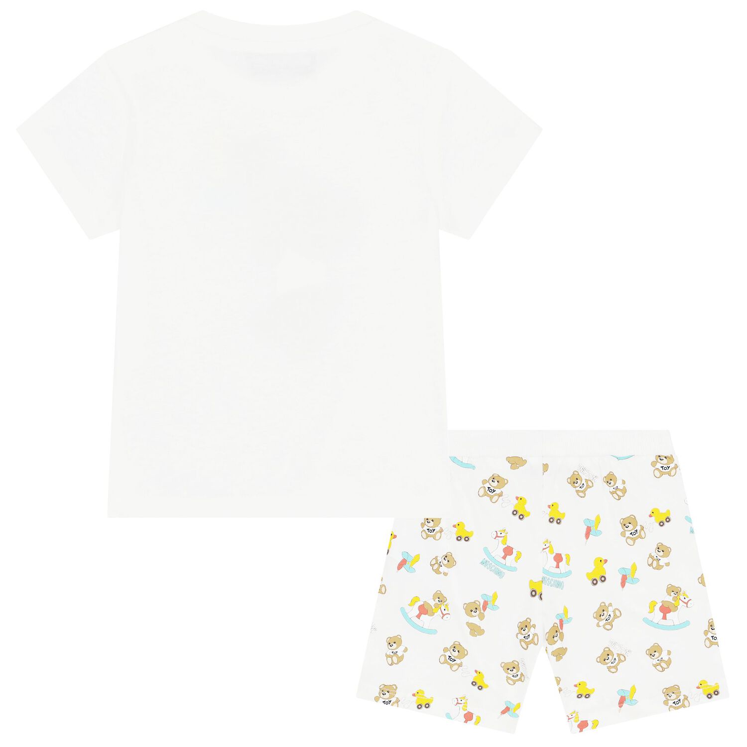 Ivory Teddy Bear Logo Shorts Set, 2, hi-res