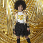 Girls Black & White Logo Skirt Set, 1, hi-res