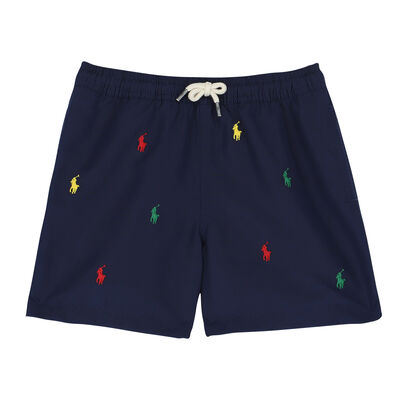 Boys Navy Logo Swim Shorts