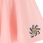 Girls Pink Teddy Bear Logo Skirt , 1, hi-res
