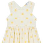 Girls Ivory Flower Jacquard Dress, 1, hi-res