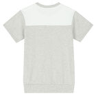 Girls White & Grey Logo Dress, 1, hi-res