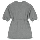 Girls Grey Logo Sweatshirt Dress, 1, hi-res
