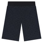 Boys Navy Blue Logo Shorts, 2, hi-res