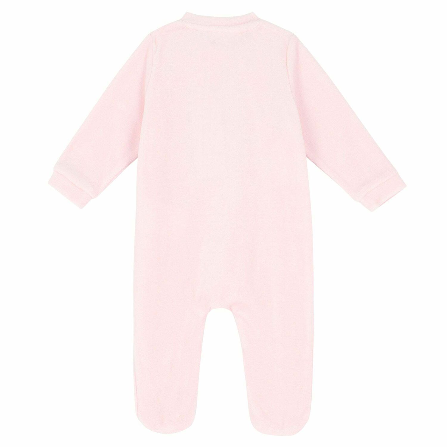 Baby Girls Pink Velour Babygrow, 3, hi-res image number null