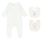 Baby Girls Ivory Logo Babygrow Set, 1, hi-res