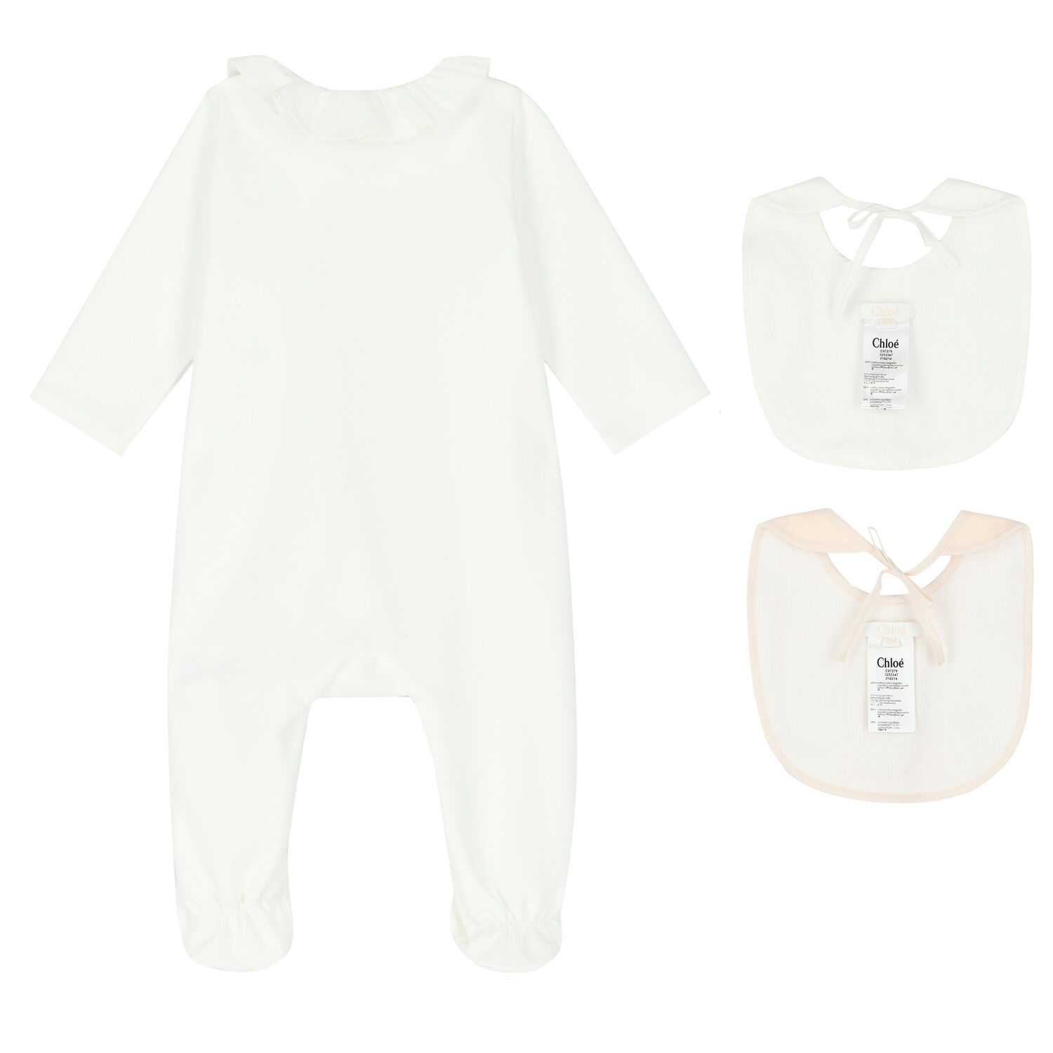 Baby Girls Ivory Logo Babygrow Set, 1, hi-res