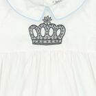 Baby Boys White Embroidered Romper, 1, hi-res