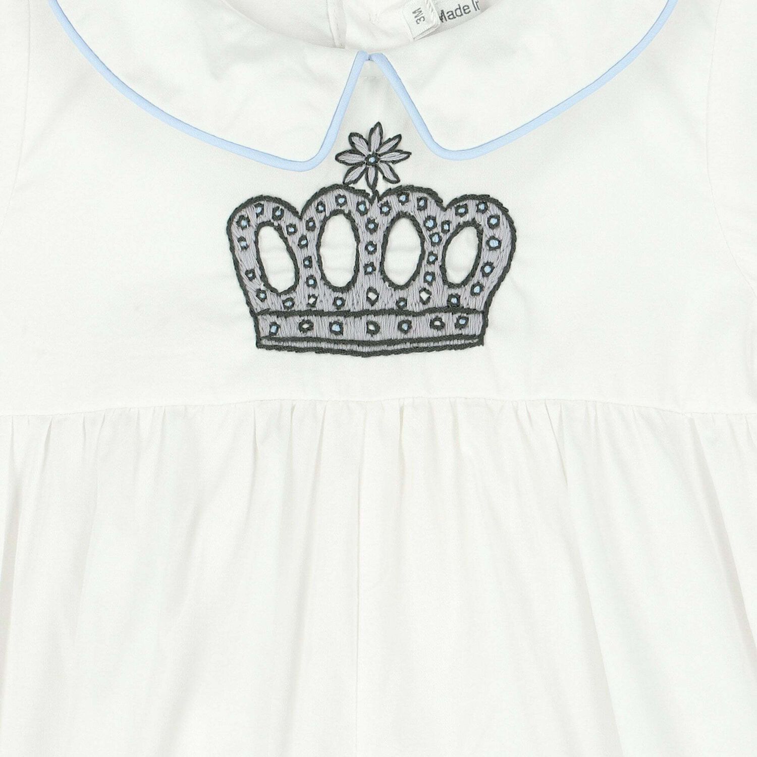 Baby Boys White Embroidered Romper, 1, hi-res image number null