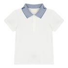 Baby Boys White & Blue Polo Shirt, 1, hi-res