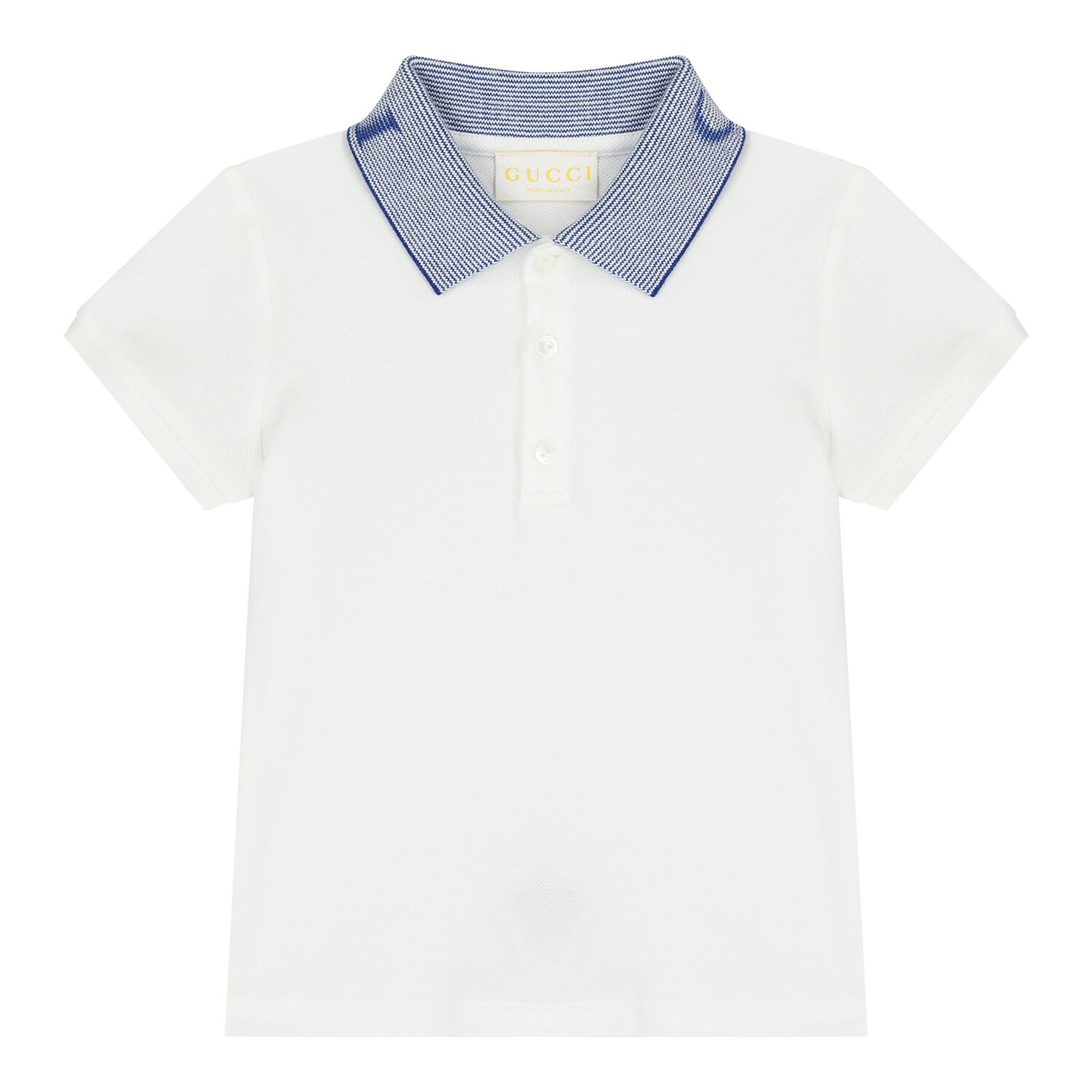 Baby Boys White & Blue Polo Shirt, 1, hi-res