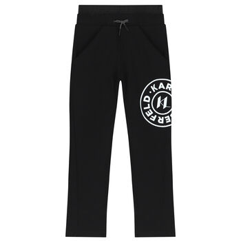 Girls Black Logo Joggers