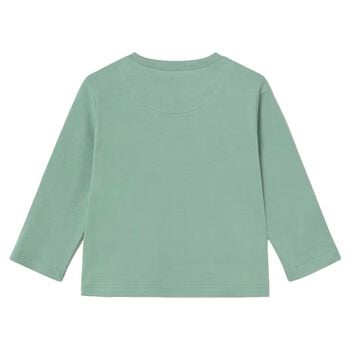 Younger Boys Green Raccoon Long Sleeve Top
