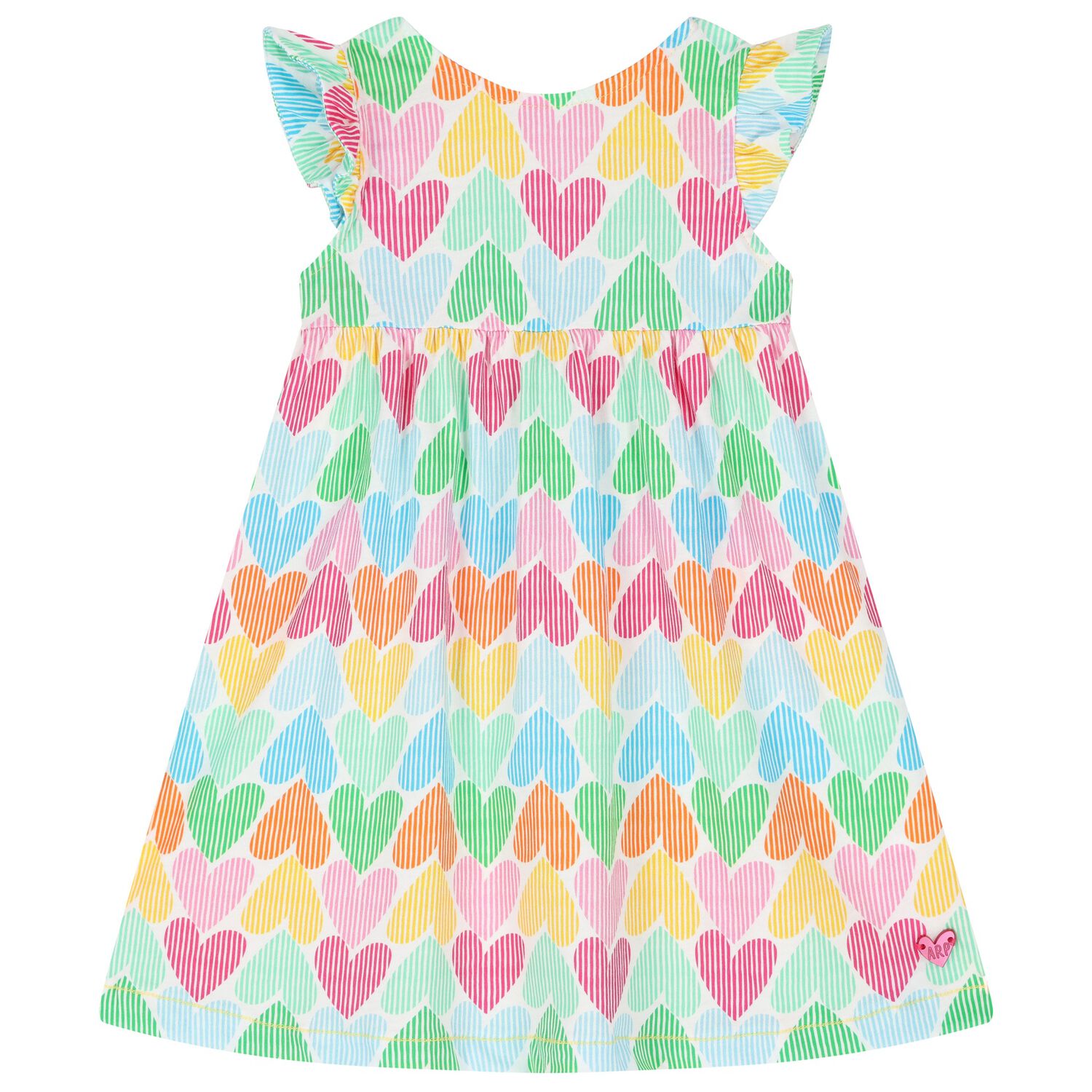 Girls Multi-Coloured Heart Dress, 1, hi-res