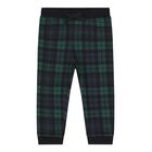 Baby Boys Black & Green Polo Bear Tartan Trouser Set, 1, hi-res